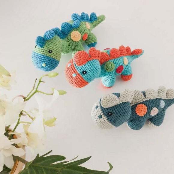 Stegosaurus Plush Dino Rattle - Picture 3 of 16